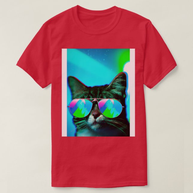 Cat with Sunglasses 4 T-Shirt (Design Front)