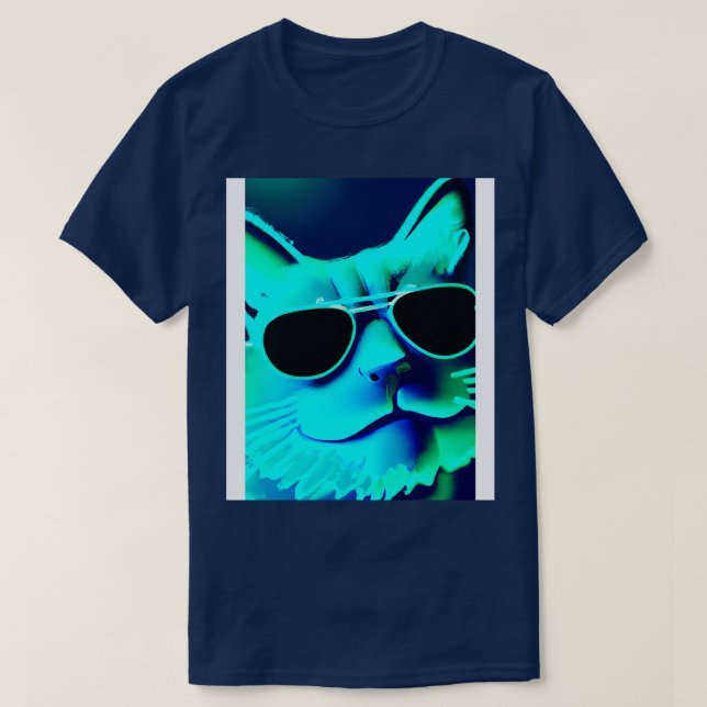 Cat with Sunglasses 6 T-Shirt (Design Front)