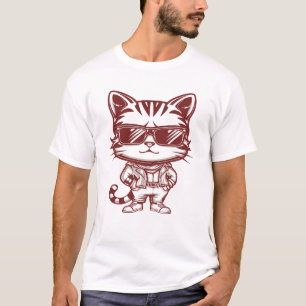 Cat With Sunglasses And Confident Pose T-Shirt