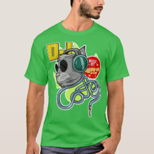 Cat with Sunglasses as DJ with Headphone T-Shirt