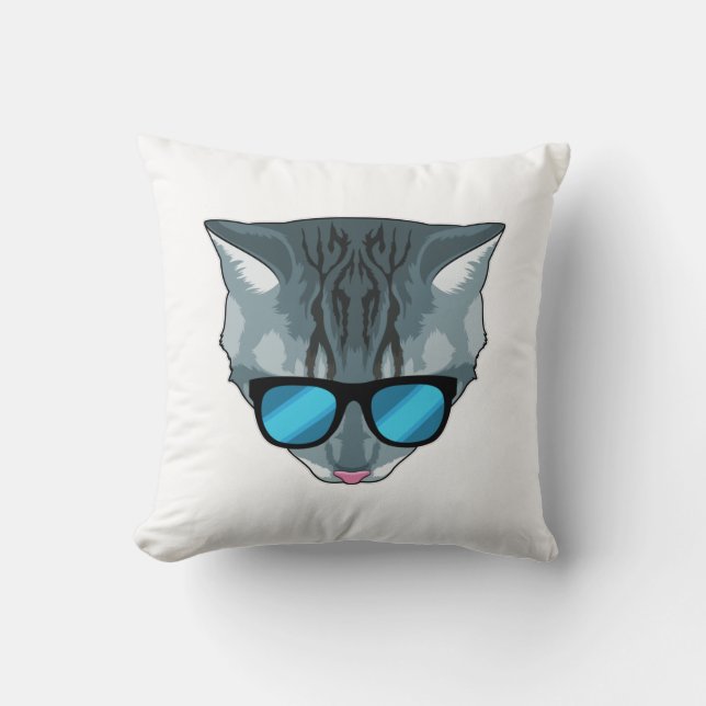 Cat with Sunglasses Cushion (Front)