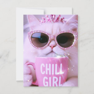 Cat with sunglasses postcard