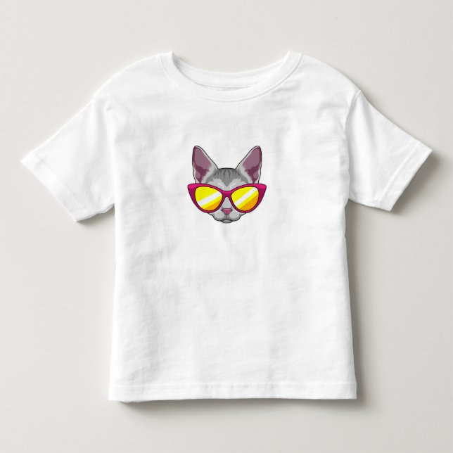 Cat with Sunglasses Toddler T-Shirt (Front)