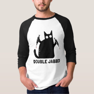 Cat With Syringes, Double Jabbed, Fully Vaccinated T-Shirt
