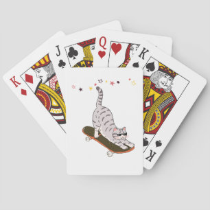 Cat with the Board Playing Cards