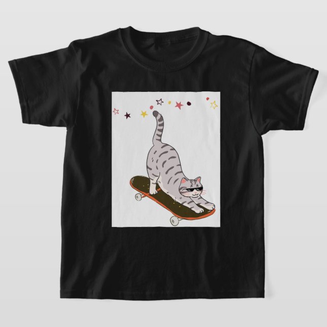Cat with the Board T-Shirt (Laydown)