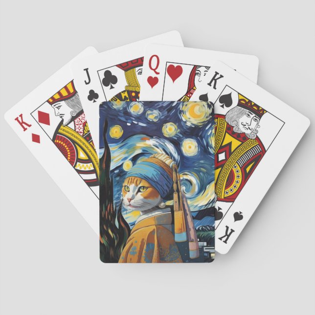 Cat with the pearl earring  playing cards (Back)
