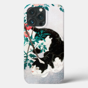 Cat with Tomato Plant (1931) by Hiroaki Takahashi iPhone 13 Pro Case