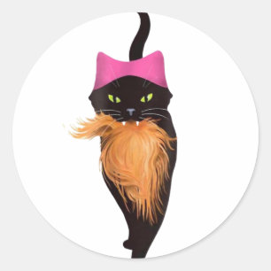 Cat with Trump Toupee Classic Round Sticker