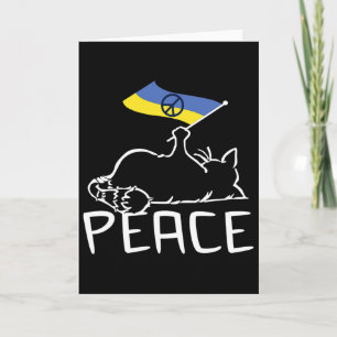 Cat With Ukraine Flag Card