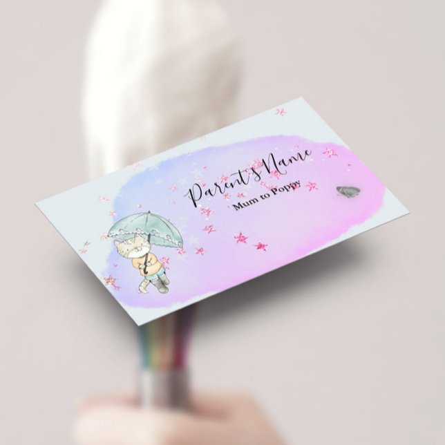 Cat with Umbrella Business Card (Creator Uploaded)