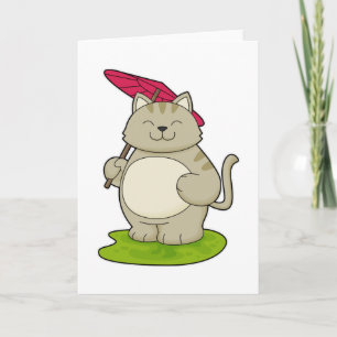 Cat with  Umbrella Card