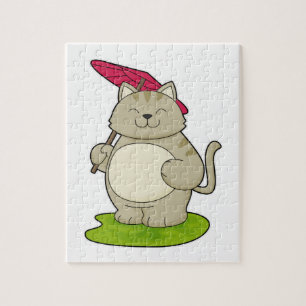 Cat with  Umbrella Jigsaw Puzzle