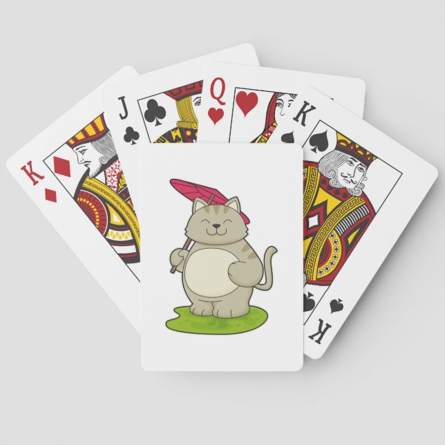 Cat with  Umbrella Playing Cards (Back)