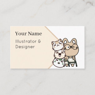 Cat with Walker and Joyful Cat Squad Business Card