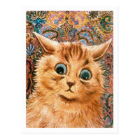 Louis Wain Postcards Zazzle UK   Cat With   Background Louis Wain Postcard R779a851e22dc47658d80ca8ee34fb2f8 Vgbaq 8byvr 200 