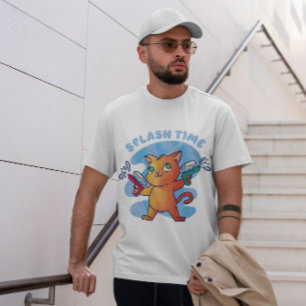 Cat With Water Guns T-Shirt