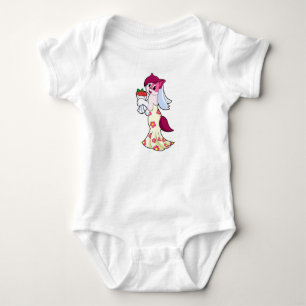 Cat with Wedding dress & Bunch of Flower Baby Bodysuit