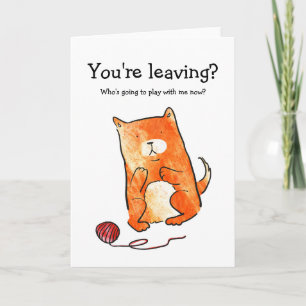 Cat with wool leaving card