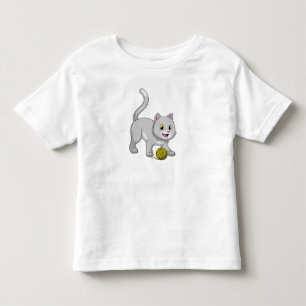 Cat with Wool yarn ball Toddler T-Shirt