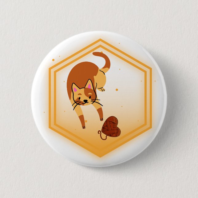 Cat with yarn button (Front)