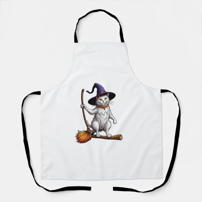 Cat Wizard Halloween Witch Mystical Cat Lovers _1 Apron (Front)
