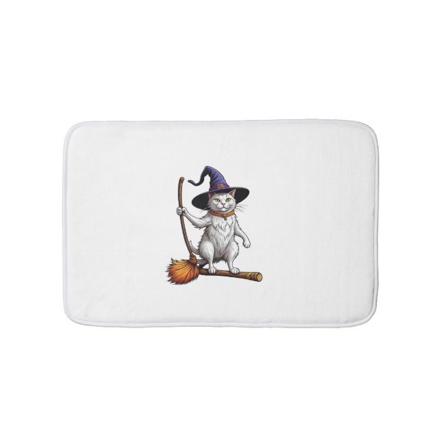 Cat Wizard Halloween Witch Mystical Cat Lovers _1 Bath Mat (Front)