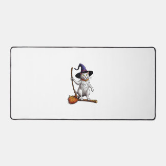 Cat Wizard Halloween Witch Mystical Cat Lovers  Desk Mat