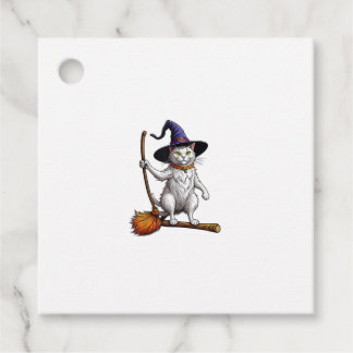 Cat Wizard Halloween Witch Mystical Cat Lovers  Favour Tags