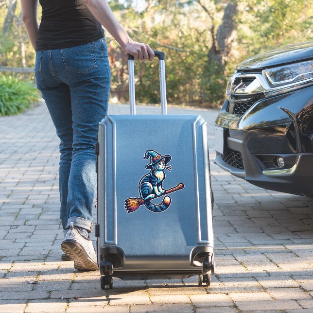 Cat Wizard Halloween Witch Mystical Cat Lovers Hal (Suitcase Insitu)