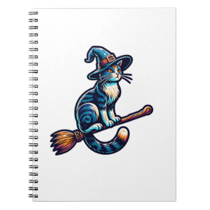 Cat Wizard Halloween Witch Mystical Cat Lovers Hal Notebook