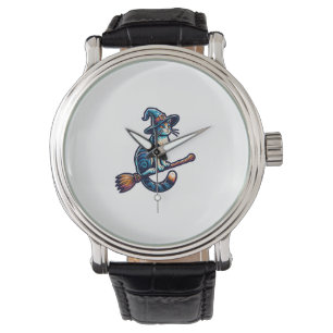 Cat Wizard Halloween Witch Mystical Cat Lovers Hal Watch