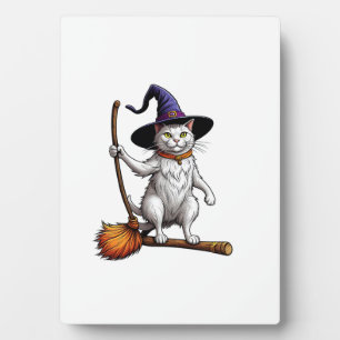 Cat Wizard Halloween Witch Mystical Cat Lovers Lon Plaque