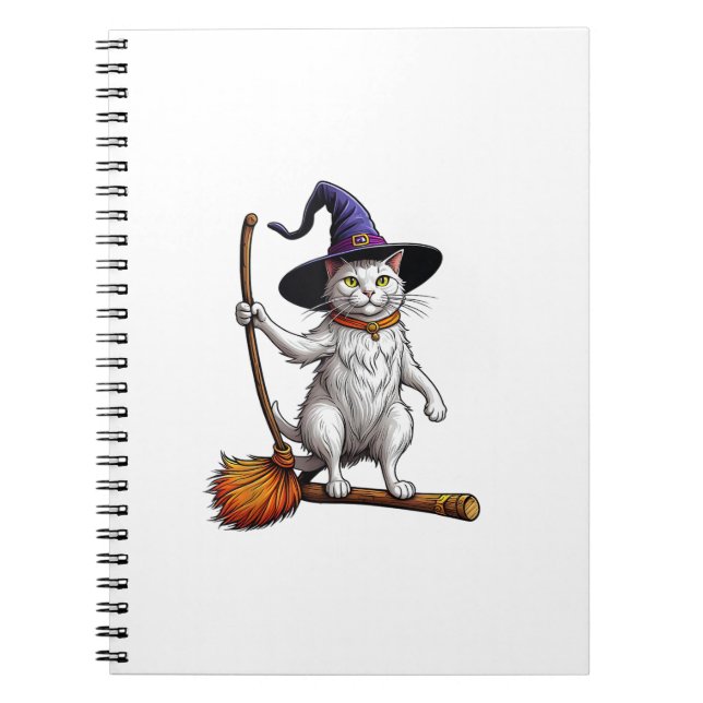 Cat Wizard Halloween Witch Mystical Cat Lovers  Notebook (Front)
