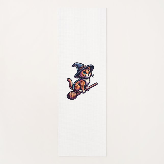 Cat Wizard Halloween Witch Mystical Cat Lovers  Yoga Mat (Front)