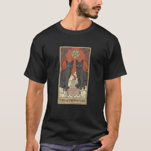 Cat  Wo Of Pentacles And Wins Black Cat Cool T-Shirt