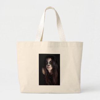 Cat Woman Art Work Large Tote Bag