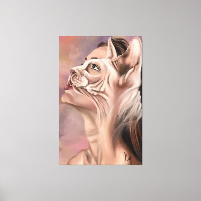 Cat Woman Canvas Print (Front)