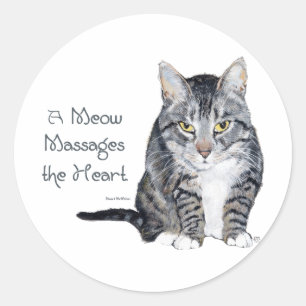 Cat Words of Wisdom - Meow Classic Round Sticker