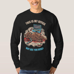 Cat Work From Home Office This Is My Office Why Ar T-Shirt