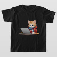 Cat Working On Laptop, cat wearing clothes funny