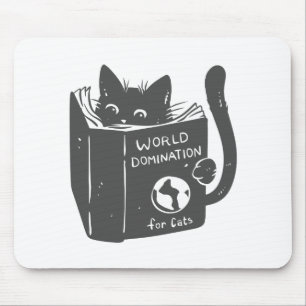 Cat world domination for cats - Choose back color Mouse Mat
