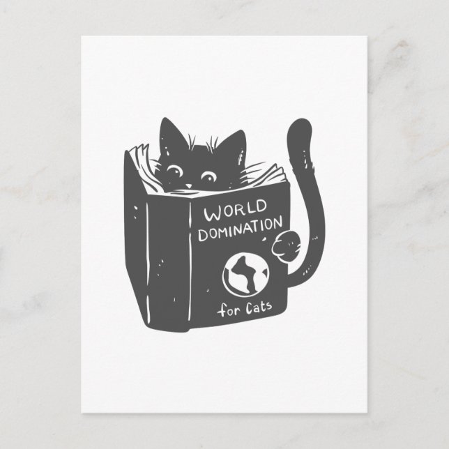 Cat world domination for cats - Choose back colour Postcard (Front)