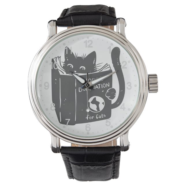 Cat world domination for cats - Choose back colour Watch (Front)