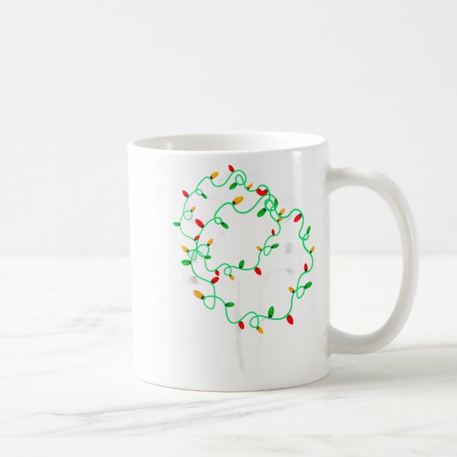 Cat Wrapped In Christmas Lights Meowy Cats Women M Coffee Mug (Right)