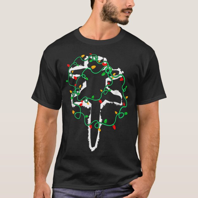Cat Wrapped In Christmas Lights Meowy Cats Women M T-Shirt (Front)