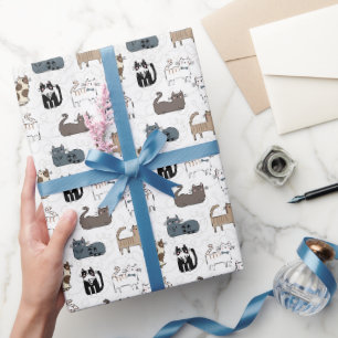 Cat Wrapping Paper, Kitty Gift Wrap, Feline Paper