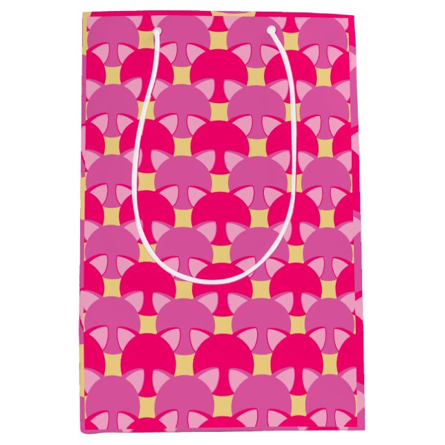 Cat Wrapping Paper Medium Gift Bag (Front)