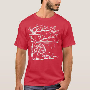 Cat Yakuza Neko Samurai Cat tattoo Cat Japan Cherr T-Shirt