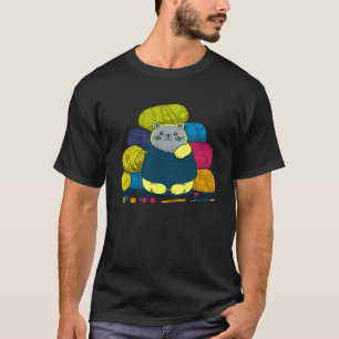 Cat Yarn Crocheting T-Shirt